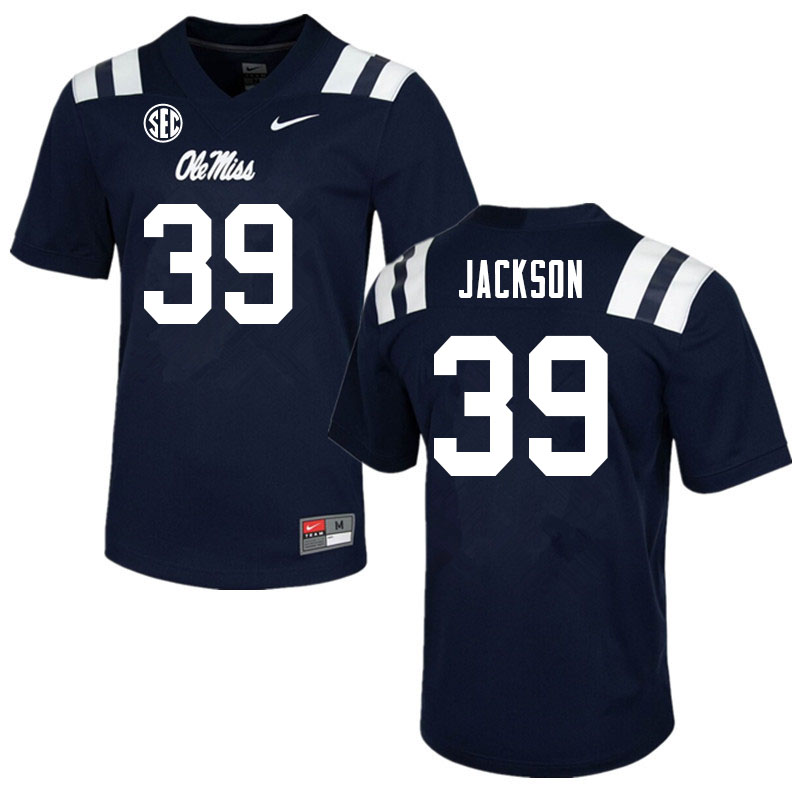 Dink Jackson Ole Miss Rebels NCAA Men's Navy #39 Stitched Limited College Football Jersey BRO4758ME